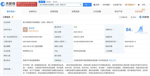 南方電網數字電網集團云南公司正式成立，注冊資本達6000萬元